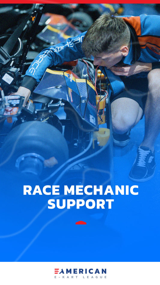 Race mechanic support at American Electric Karting League (AEKL) – expert service for Blue Shock Race karts during competition