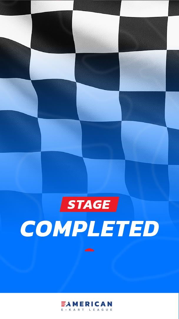 American Electric Karting League (AEKL) – race stage completed, checkered flag finish and results ready