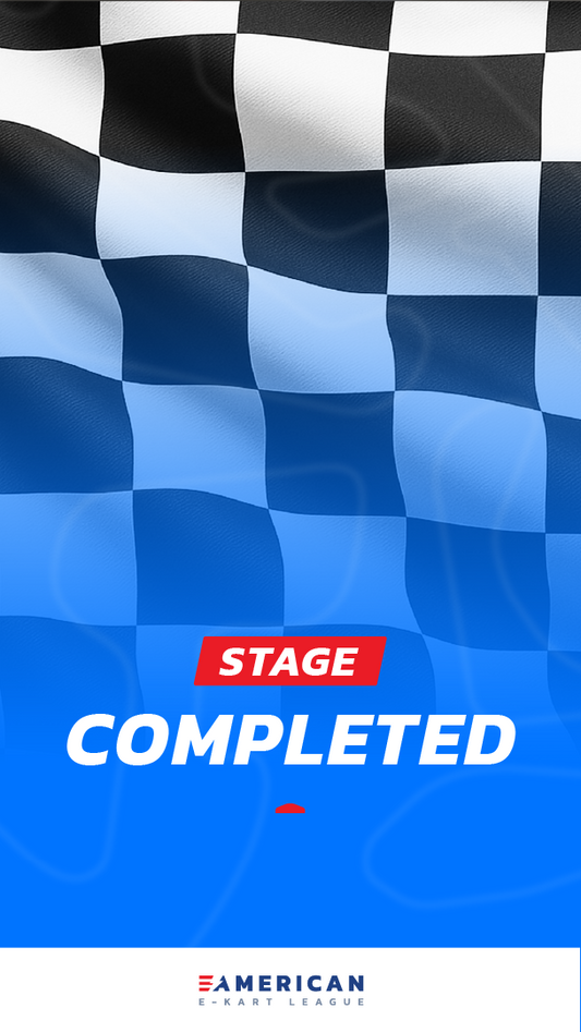 American Electric Karting League (AEKL) – race stage completed, checkered flag finish and results ready